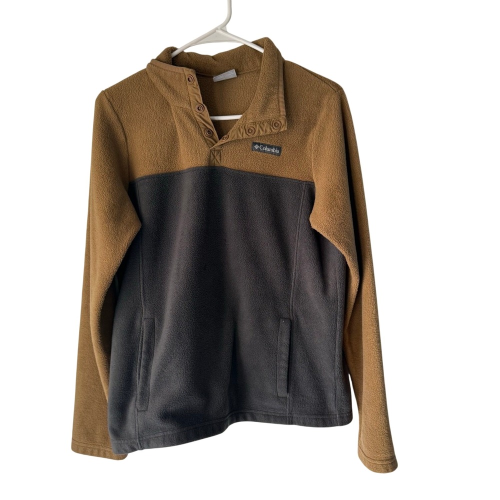 Columbia Kids XL 18/20 Steens Mountain Snap Fleece Pullover Brown Grey
